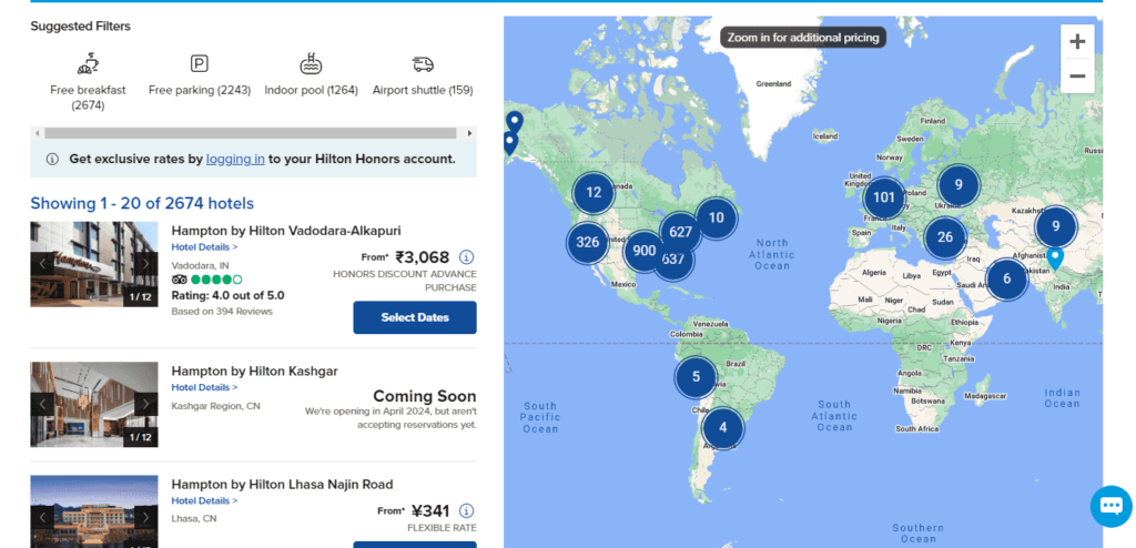  list of hampton inn hotels