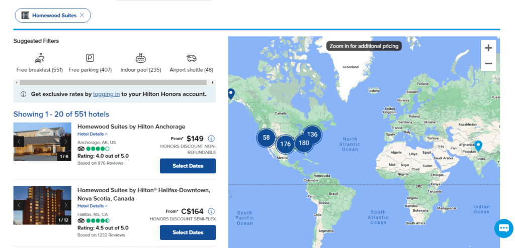 homewood suites hotels located on map locator