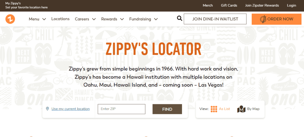 zippy's location search bar