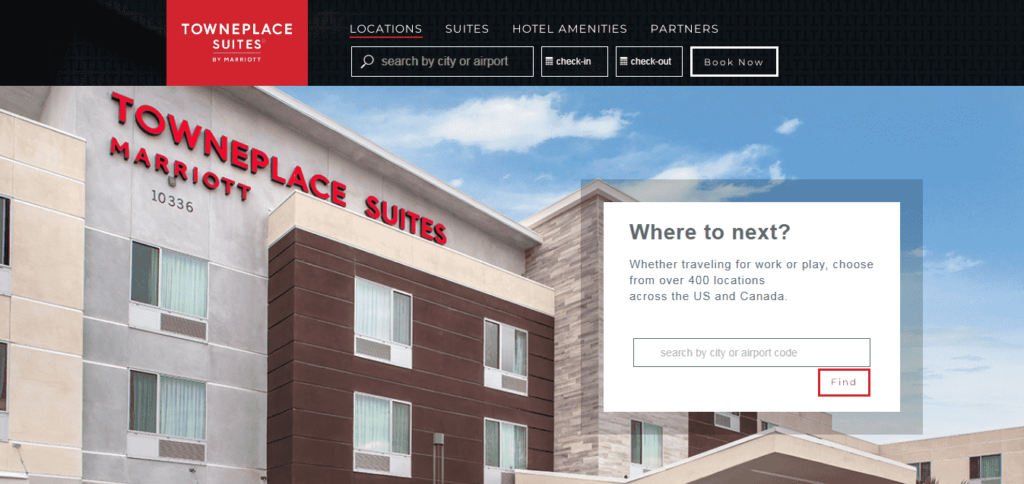 townplace suites location search bar