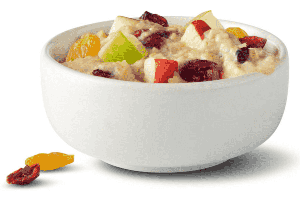 fruit & maple oatmeal & milk (healthy breakfast)